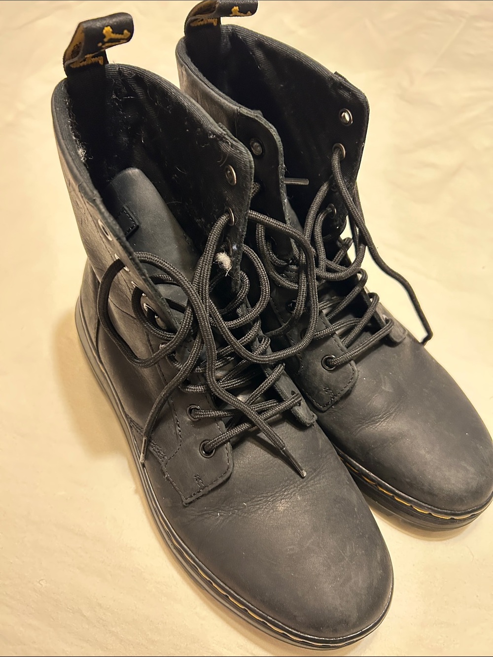 Dr. Martens Men's Black Lace-Up Leather Combat Boots